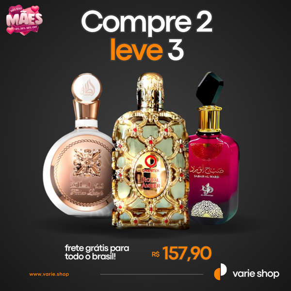 PROMOÇÃO COMPRE 2 LEVE 3 - Sabah Al Ward, Fakhar e Royal Amber  - 100ml Cada (PROMOÇÃO DE DIA DAS MÃES)
