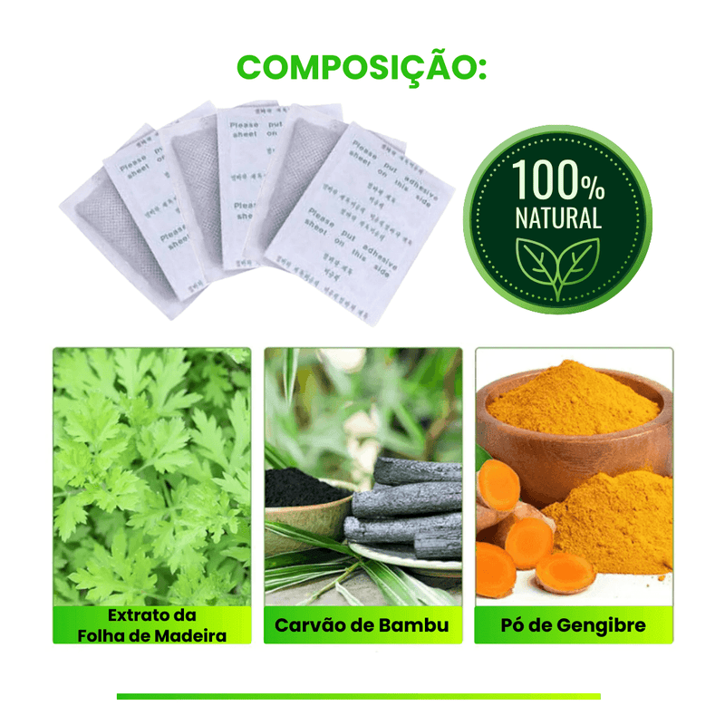 Kit Adesivo Detox - Elimina Dores, Inchaços e Desintoxica - 100% Natural