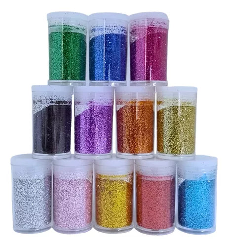 Glitter Purpurina 12 Cores 5gr Poliéster