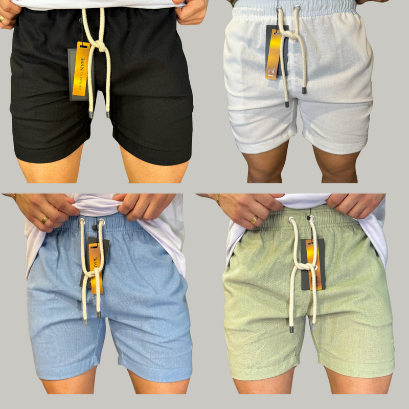 Kit 4 Shorts de Linho (COMPRE 2 LEVE 4)