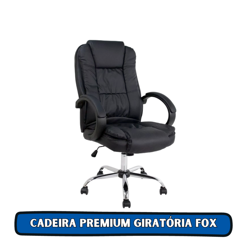 Cadeira Premium Giratória Fox Office C300 - Preta