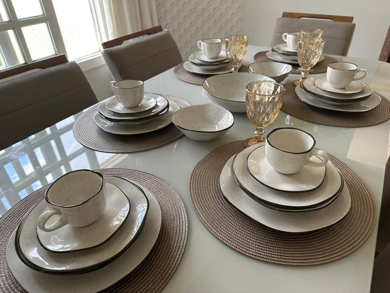 54 Peças Aparelho de Jantar em Porcelana Conjunto de Luxo Oxford® - OFERTA ESPECIAL